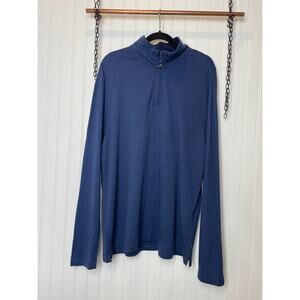 Ralph Lauren Chaps Mens Blue Cotton Sweater 1/4 Zip Pullover Plus Size 2XL